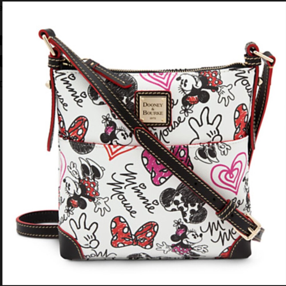 NWOT Disney Dooney & Bourke - Minnie Hearts and Bows - Letter Carrier Crossbody